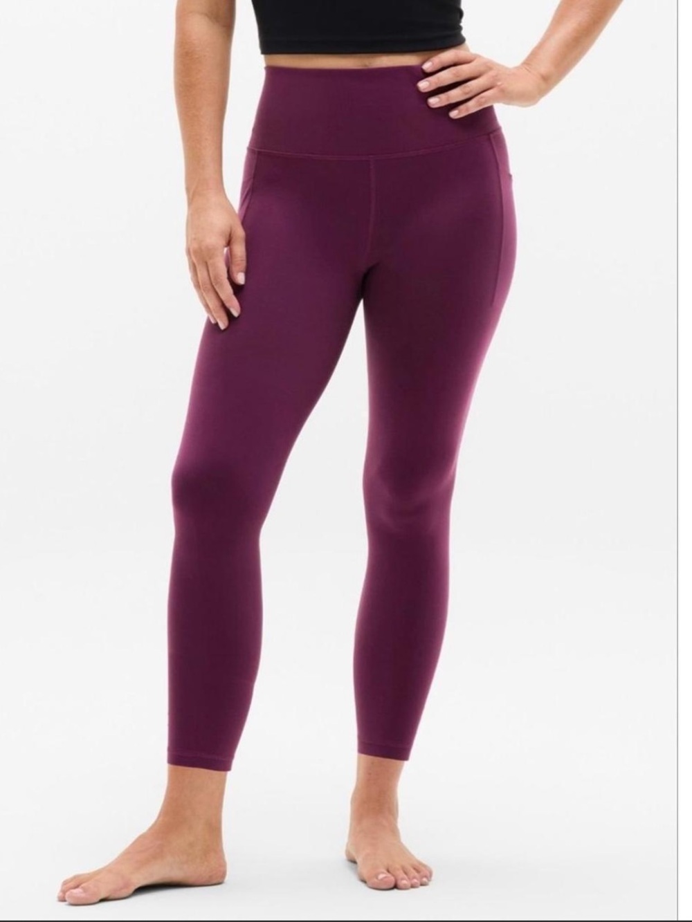 Athleta Interval Stash High Rise 7/8 Legging Spiced Plum - Large